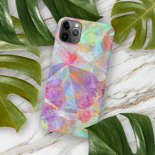Funda Para iPhone 16 Pro Max Arte de mosaico de polígono púrpura rosa azul verd