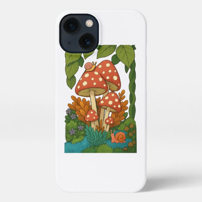 Funda Para iPhone Arte de naturaleza botánica (Reverso )
