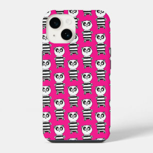 Funda Para iPhone 14 Arte de panda blanco y negro juguetón