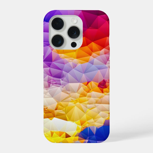 Funda Para iPhone Arte de pared abstracto geométrico colorido (Reverso )