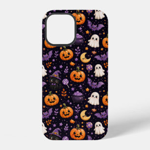 Funda Para iPhone 12 Arte de Patrón de Calabaza de Halloween Gatito Mur