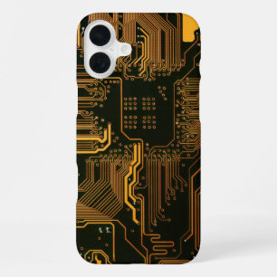 Funda Para iPhone 16 Plus Arte de patrón de traza de placa de circuito PCB n