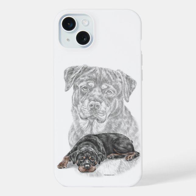 Funda Para iPhone Arte de perro Rottweiler (Reverso )