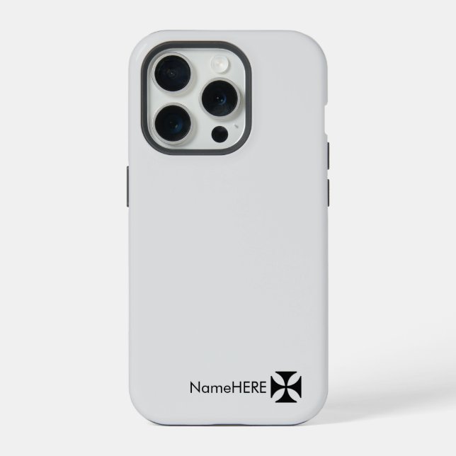 Funda Para iPhone Arte de pintura cruzada negra personalizada, gris  (Reverso )