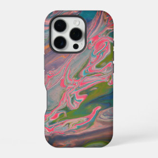 Funda Para iPhone 16 Pro Arte de pintura de flujo de río de colores