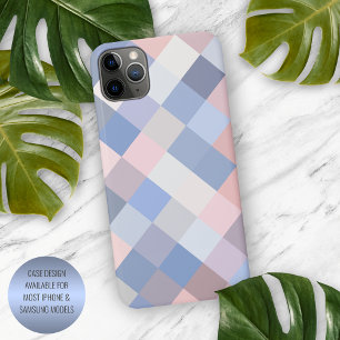 Funda Para iPhone 16 Pro Max Arte de píxeles azul violeta rosa rubor coral past
