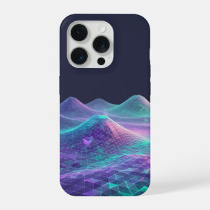 Arte de rejilla de montañas digitales de neón - Es