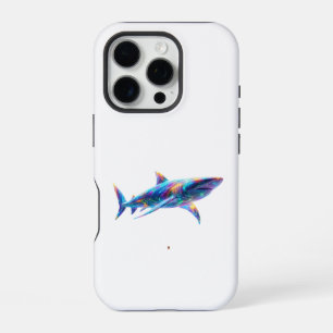Funda Para iPhone 16 Pro Arte de tiburón luminoso colorido: animal de océan