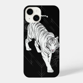Funda Para iPhone 14 Arte de tigre blanco japonés