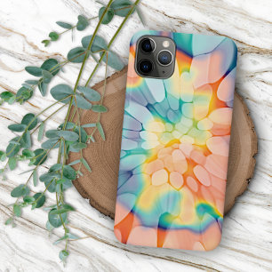 Funda Para iPhone 16 Pro Max Arte de Tinte Azul Verde Púrpura Naranja Amarillo
