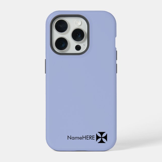Funda Para iPhone Arte de travesía negra personalizado, azul casper (Reverso )