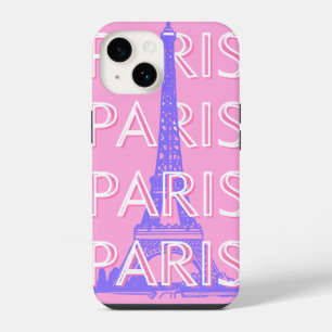 Funda Para iPhone 14 Arte de viajes en París, arte de viajes, rosa