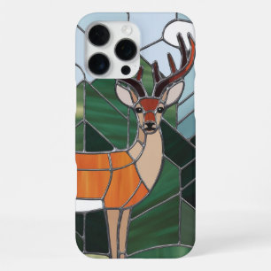Funda Para iPhone 16 Pro Max Arte de vidrio emplomado, estilo ciervo de arte de