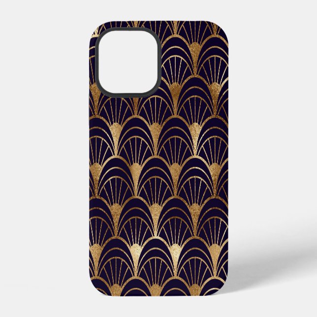 Funda Para iPhone Arte Deco Formas Geométricas Doradas (Reverso )