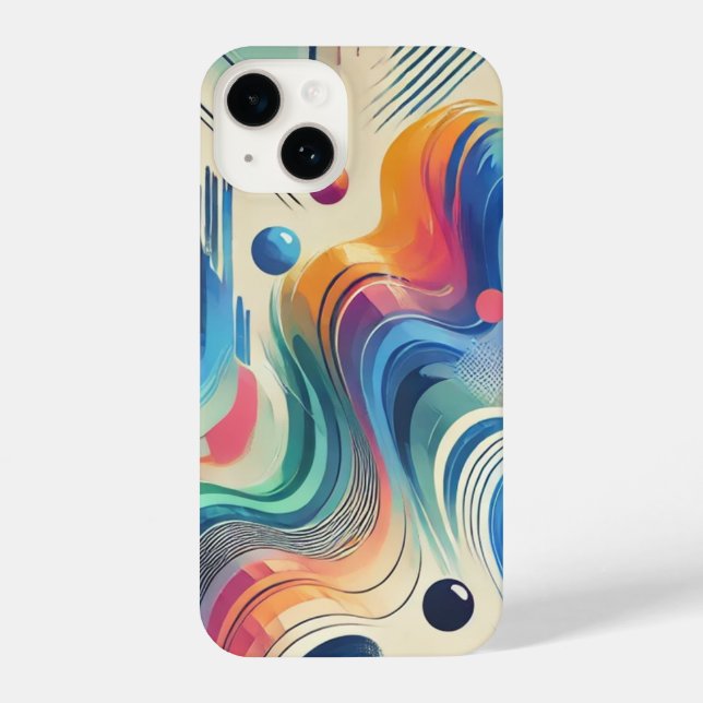Funda Para iPhone "Arte degradado abstracto vibrante" (Reverso )