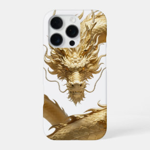 Funda Para iPhone 16 Pro Arte del Dragón Chino Dorado Fantasía de Criatur