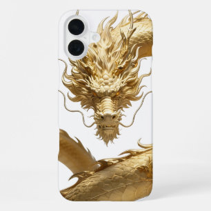 Funda Para iPhone 16 Plus Arte del Dragón Chino Dorado Fantasía de Criatur