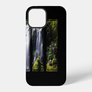 Funda Para iPhone 12 Arte digital tríptico de cascada en la selva