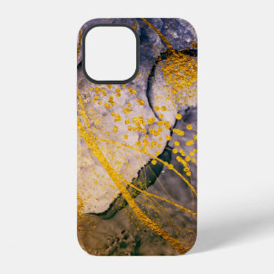 Funda Para iPhone 12 ARTE exótico. Remolino dorado, diseño artístico. P