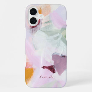 Funda Para iPhone 16 Plus Arte Floral Abstracto Colorido Tu Nombre