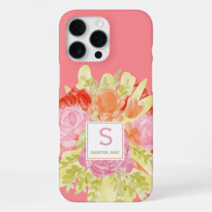 Funda Para iPhone 16 Pro Max Arte Floral Acuarela Pastel Danesa Primavera Bonit