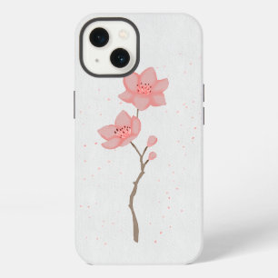 Arte floral de flor de cerezo Sakura rosa minimali
