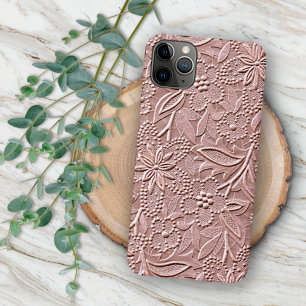 Funda Para iPhone 16 Pro Max Arte floral rosa coral pastel shabby chic