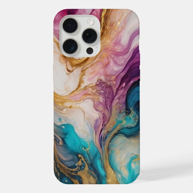 Funda Para iPhone Arte fluido lujoso natural abstracto (Reverso )