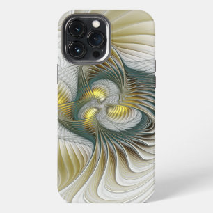 Funda Para iPhone 13 Pro Max Arte fractal abstracto de fantasía azul verdoso do