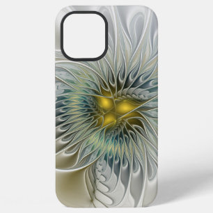 Funda Para iPhone 12 Pro Max Arte fractal abstracto fantasía flor de plata dora