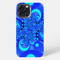 Arte fractal abstracto moderno tonos azules