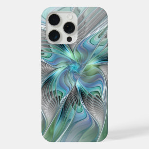 Arte fractal de fantasía de mariposa azul verde ab