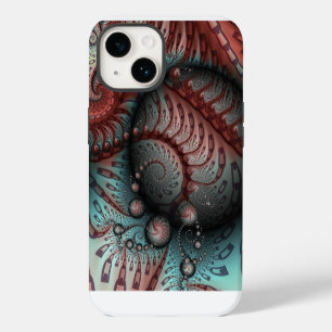 Funda Para iPhone 14 Arte fractal de fantasía vívida abstracta marrón a