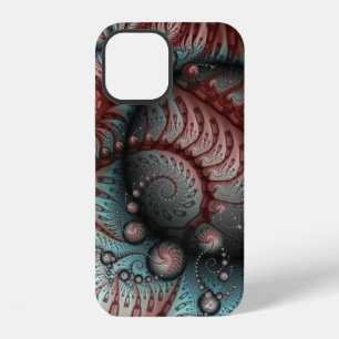 Funda Para iPhone 12 Arte fractal de fantasía vívida abstracta marrón a