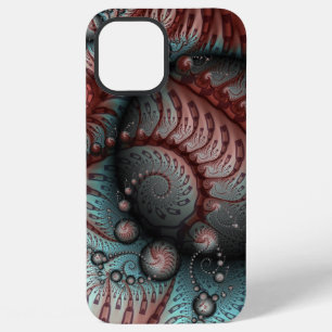 Funda Para iPhone 12 Pro Max Arte fractal de fantasía vívida abstracta marrón a