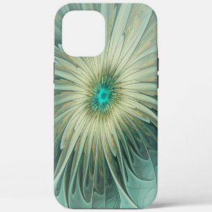 Funda Para iPhone 12 Pro Max Arte fractal de flores de fantasía verde salvia ab