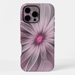 Funda Para iPhone 16 Pro Max Arte fractal floral abstracto de flor de ciruela d