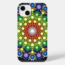 Arte Fractal Floral Dotado Retro Mandala