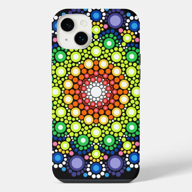 Funda Para iPhone Arte Fractal Floral Dotado Retro Mandala (Reverso)