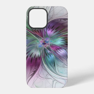 Funda Para iPhone 12 Pro Arte fractal floral moderno abstracto colorido