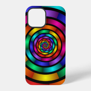 Funda Para iPhone 12 Pro Arte fractal moderno colorido y redondo