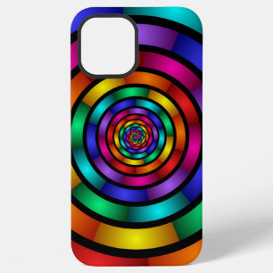 Funda Para iPhone 12 Pro Max Arte fractal moderno colorido y redondo y psicodél