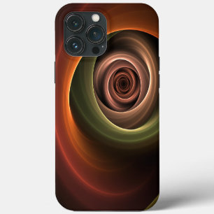 Funda Para iPhone 13 Pro Max Arte fractal moderno de colores cálidos abstracto