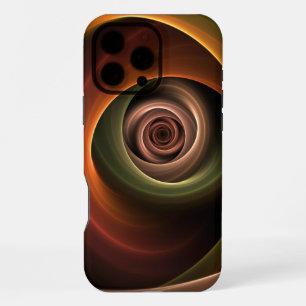 Funda Para iPhone 16 Pro Max Arte fractal moderno de colores cálidos abstracto 
