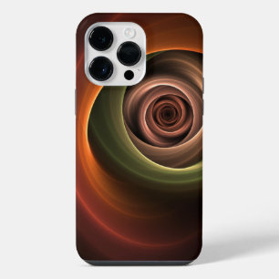 Funda Para iPhone 14 Pro Max Arte fractal moderno de colores cálidos abstracto 