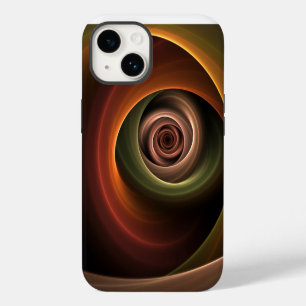 Funda Para iPhone 14 Arte fractal moderno de colores cálidos abstracto 