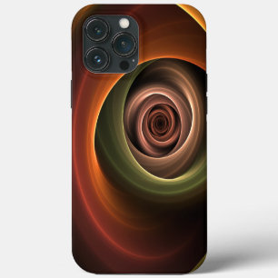 Funda Para iPhone 13 Pro Max Arte fractal moderno de colores cálidos abstracto