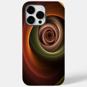 Funda Para iPhone 14 Pro Max Arte fractal moderno de colores cálidos abstracto 