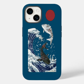 Funda Para iPhone 14 Arte japonés KOI, yinyang