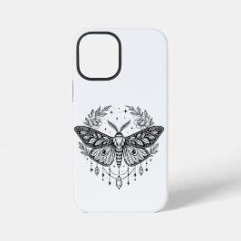 Funda Para iPhone 12 Mini Arte lineal místico gótico de polilla botánica cel